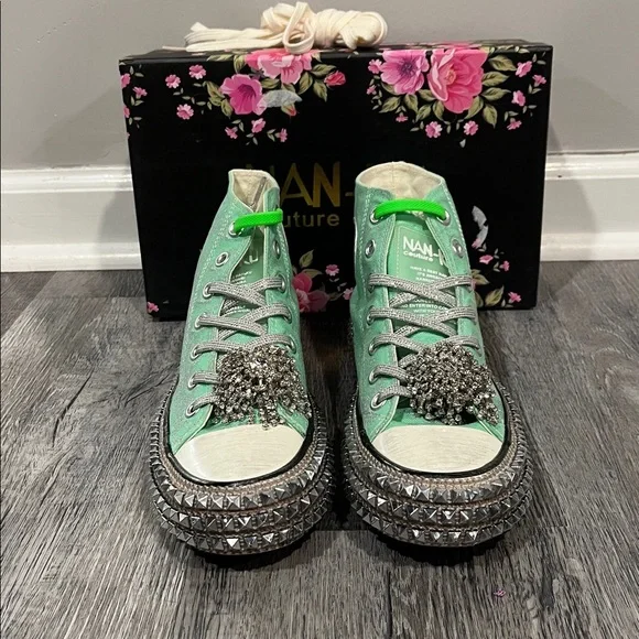 FREE PEOPLE NIB Nan ku sneakers revolve green - 37 - Picture 2 of 7